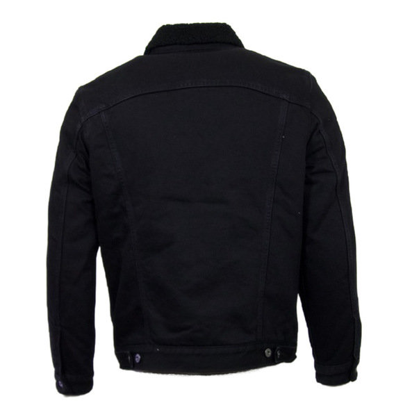 Levi's Mens Sherpa Jacket Type II Trucker Button Up Lined Insulated CoatBlack